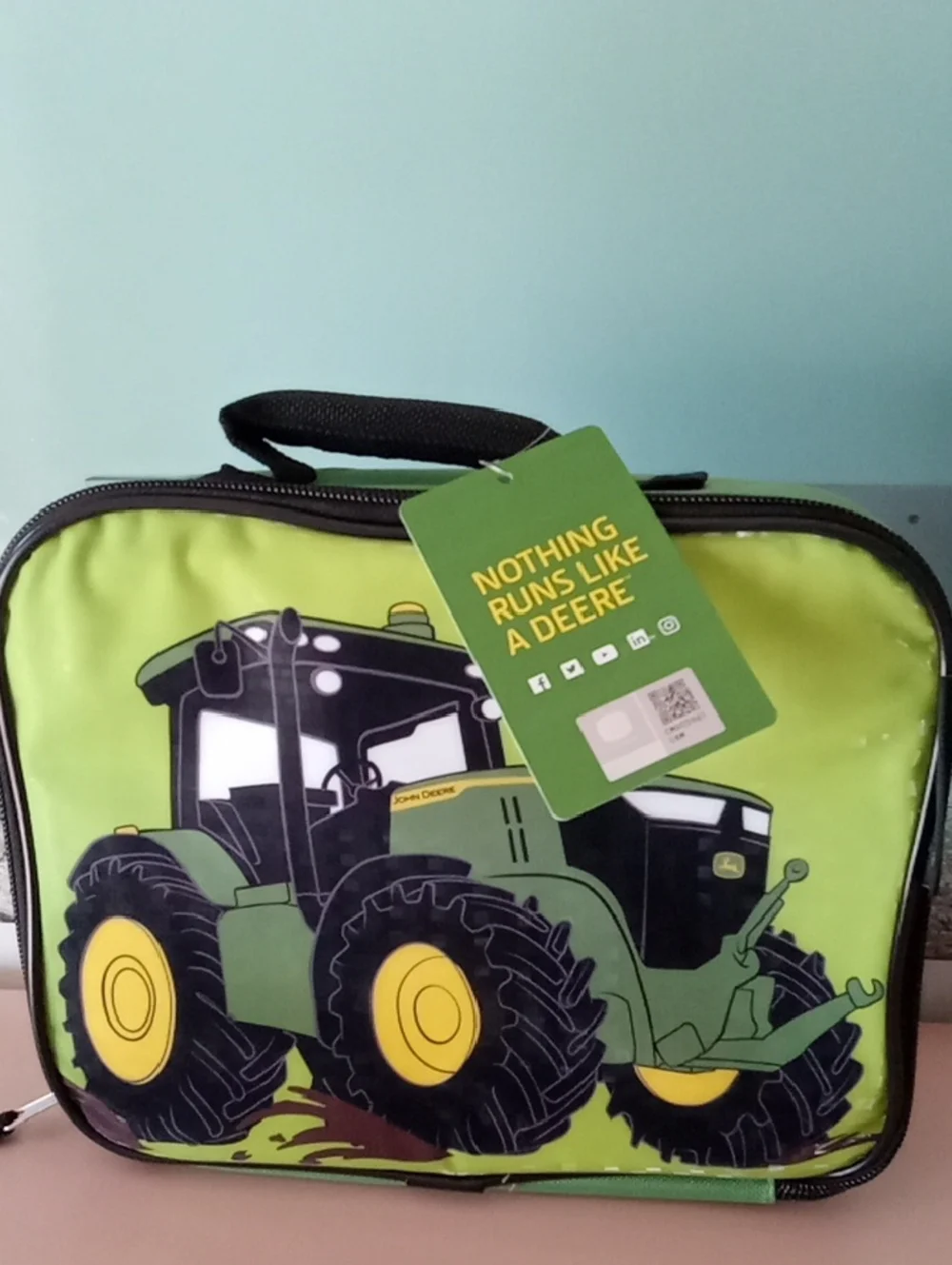 John Deere Green and Yellow Tractor Lunch Bag New